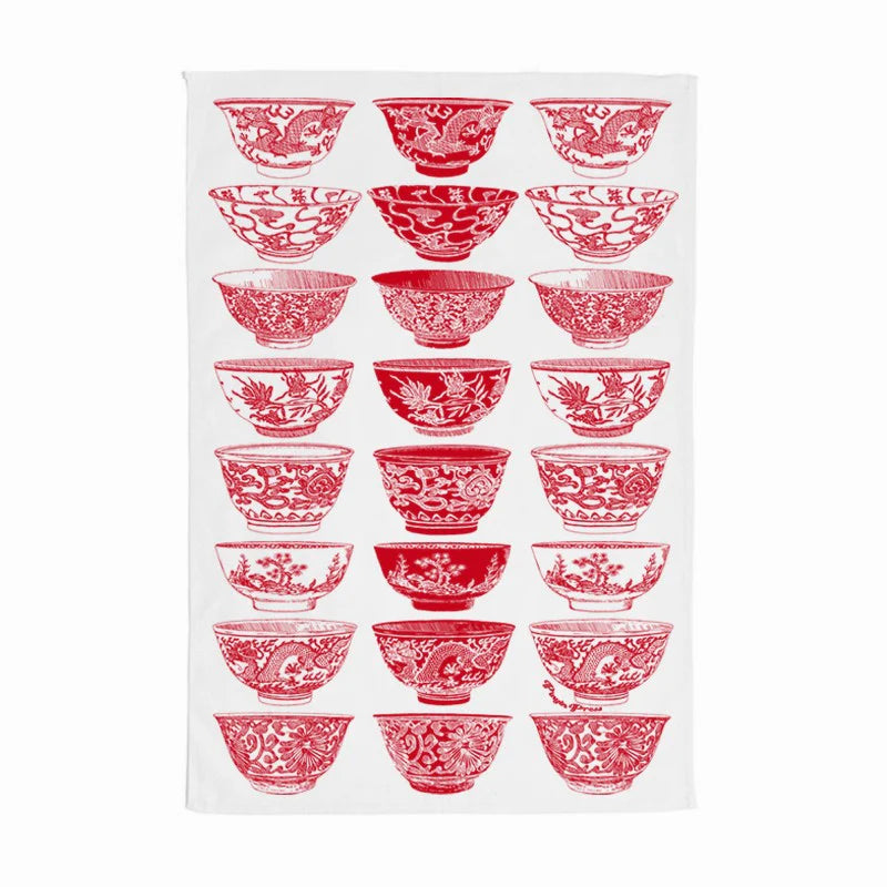 Porcelain Bowls Tea Towel
