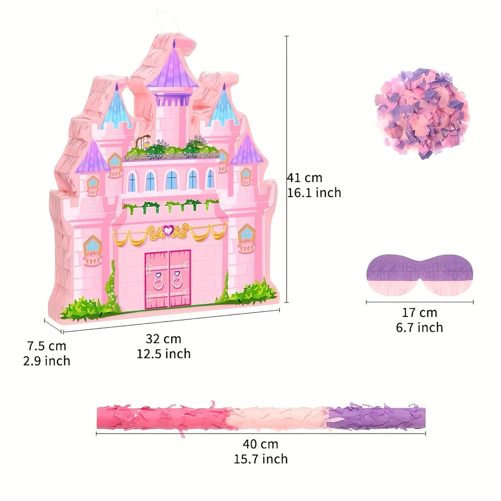 Kids Party Piñata Set - Pink Dream Castle