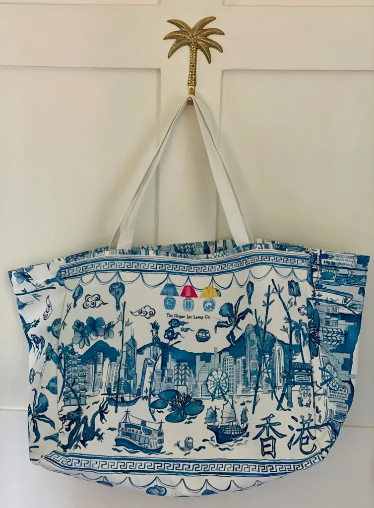 " Hong Kong Homage " Market Bag - The Ginger Jar Lamp Co.