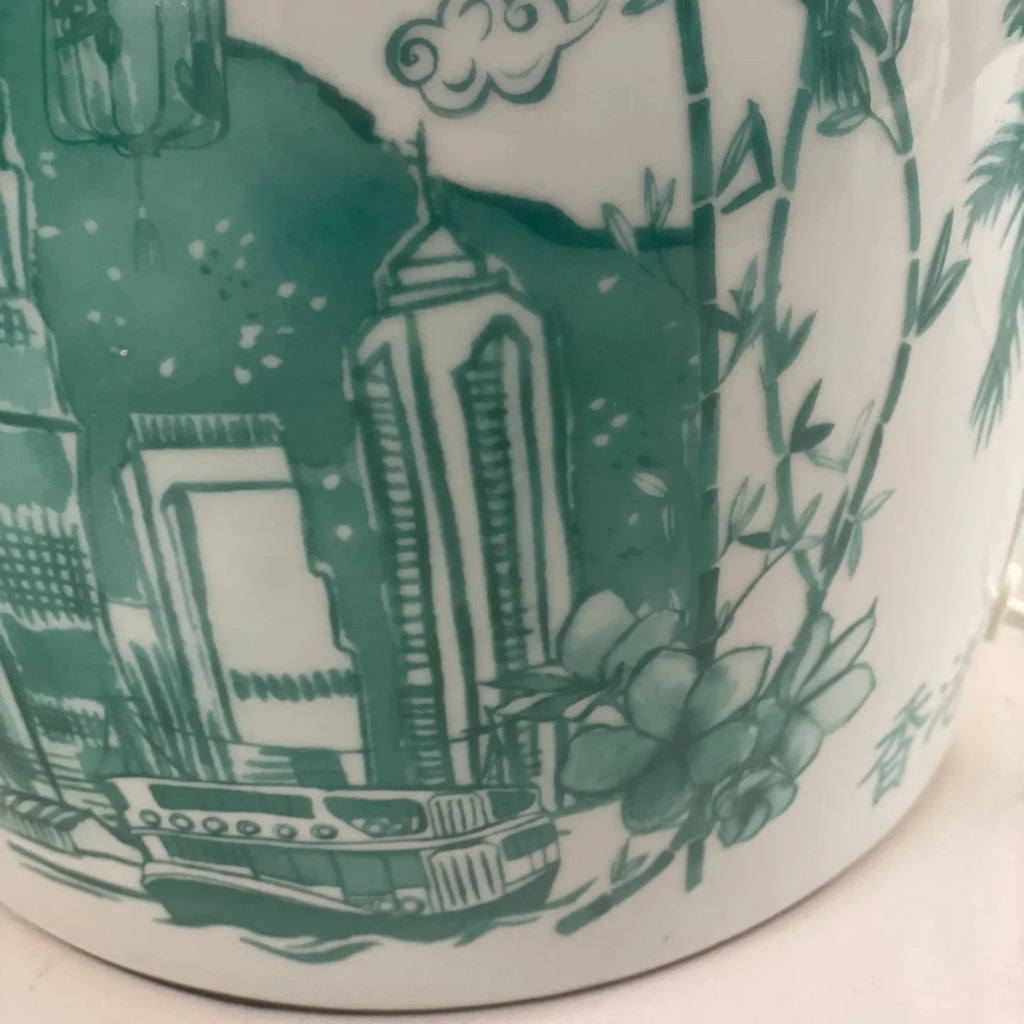 " Hong Kong Homage " Ginger Jar in Jade Green - The Ginger Jar Lamp Co.