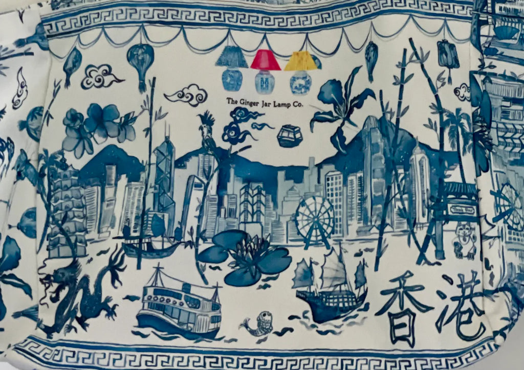 " Hong Kong Homage " Market Bag - The Ginger Jar Lamp Co.