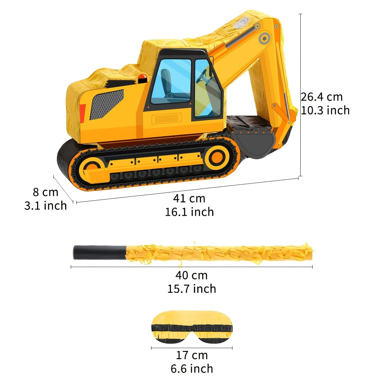 Kids Party Piñata Set - Excavator