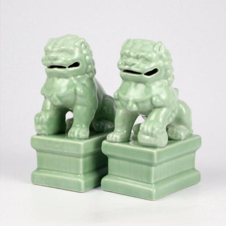 Ceramic Fu Lion Dogs - Pair - Thorn and Burrow