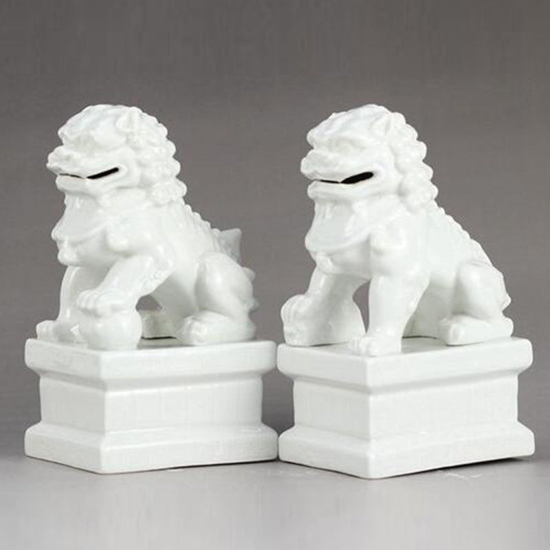 Ceramic Fu Lion Dogs - Pair