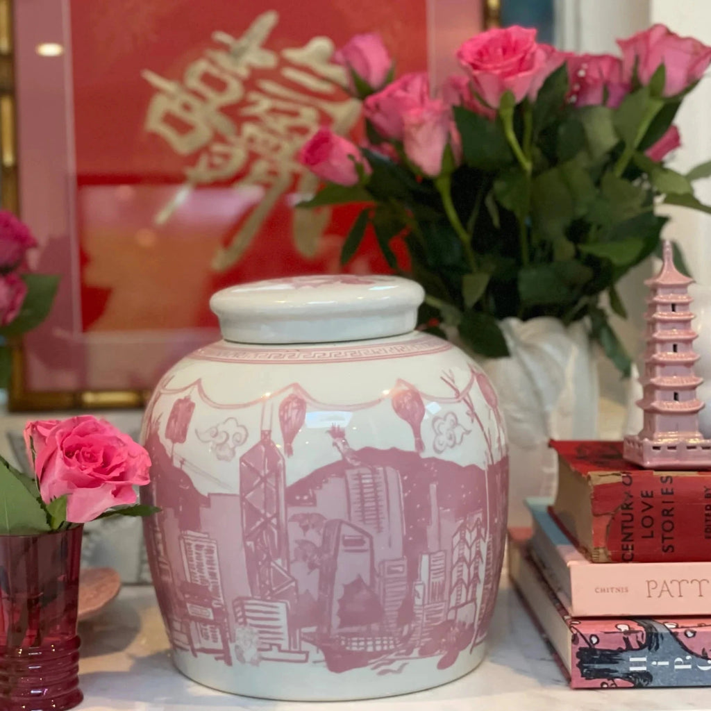 " Hong Kong Homage " Ginger Jar : Blossom Pink - The Ginger Jar Lamp Co.