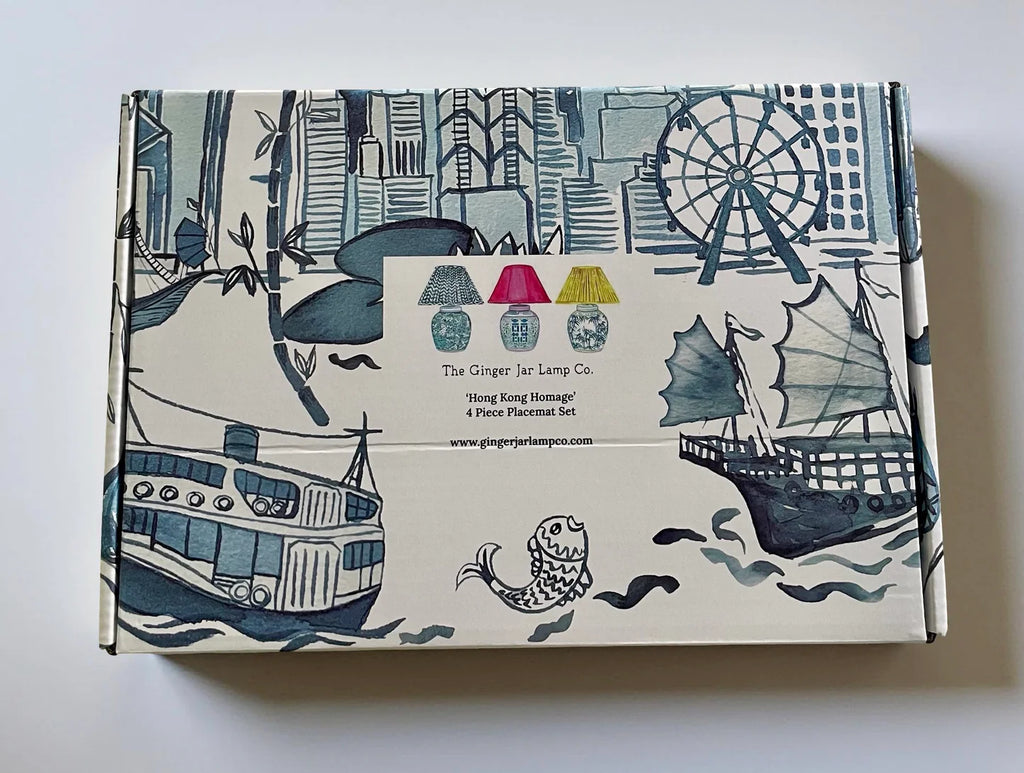 " Hong Kong Homage " Set of 4 Placemats - The Ginger Jar Lamp Co.