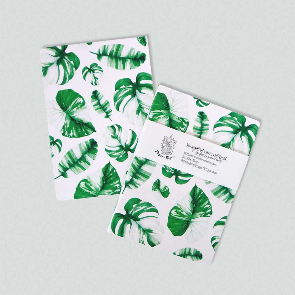 Variegated Leaves (gorgeously green and white) Notebook