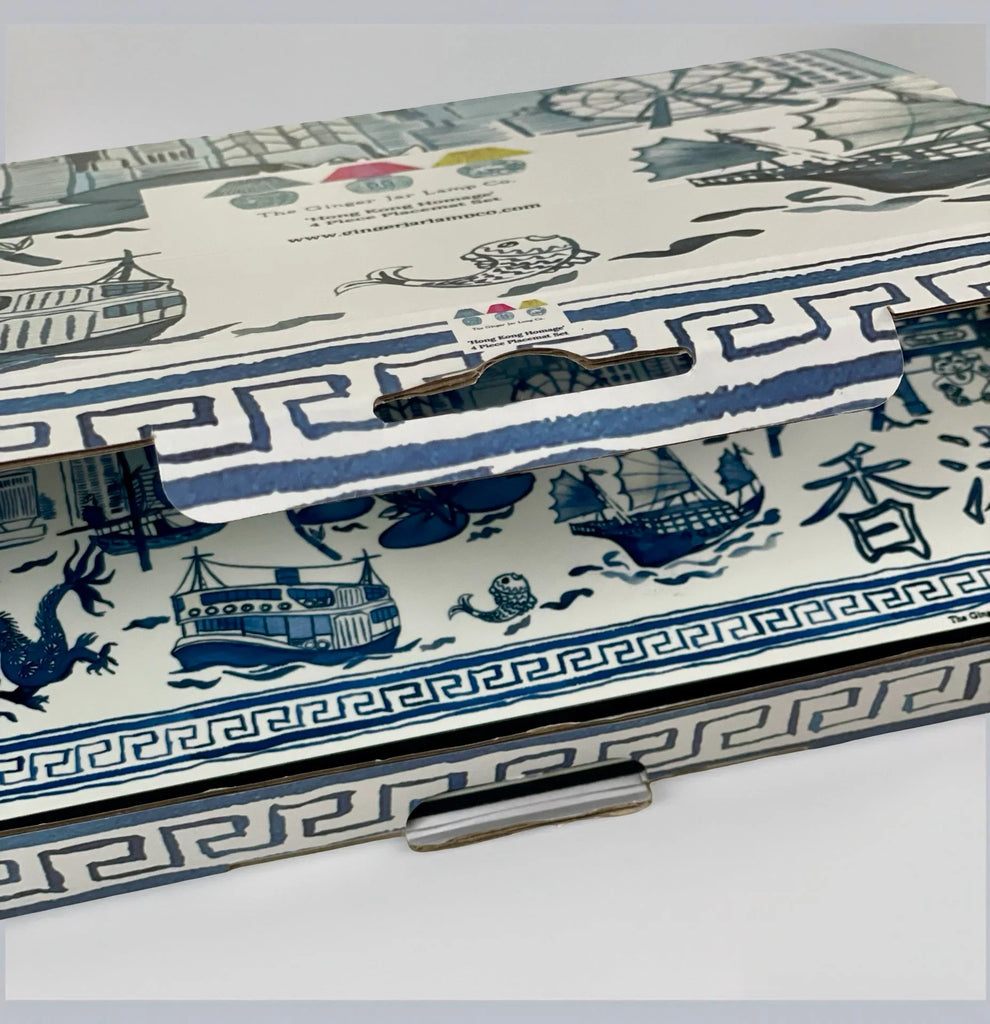 " Hong Kong Homage " Set of 4 Placemats - The Ginger Jar Lamp Co.