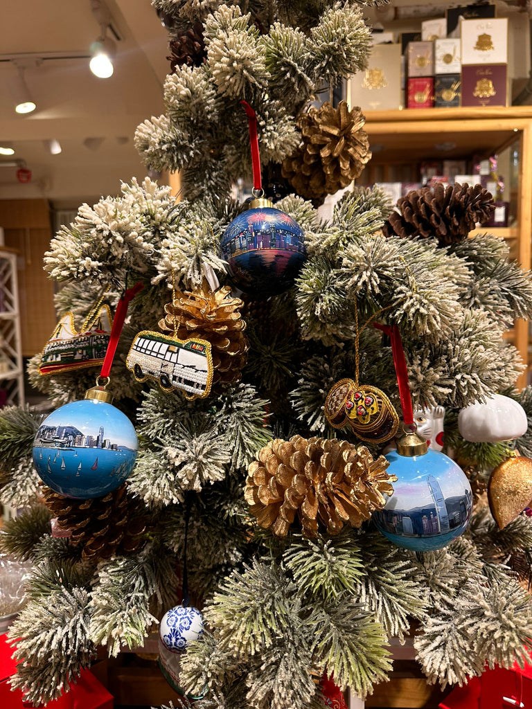 Hong Kong Hand Painted Glass Bauble