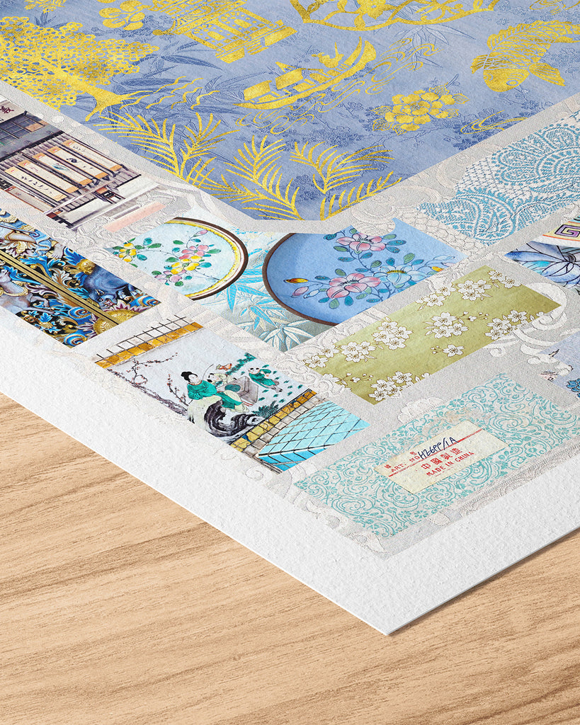 Chinoiserie In Aquamarine & Powder Blues Limited Edition Artwork