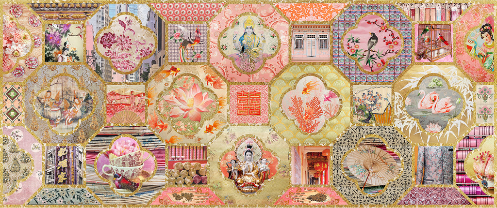 Chinoiserie In Gold & Blush Pinks Limited Edition Artwork