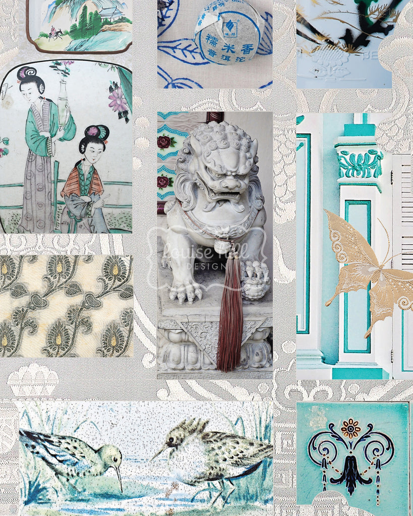 Chinoiserie In Aquamarine & Powder Blues Limited Edition Artwork
