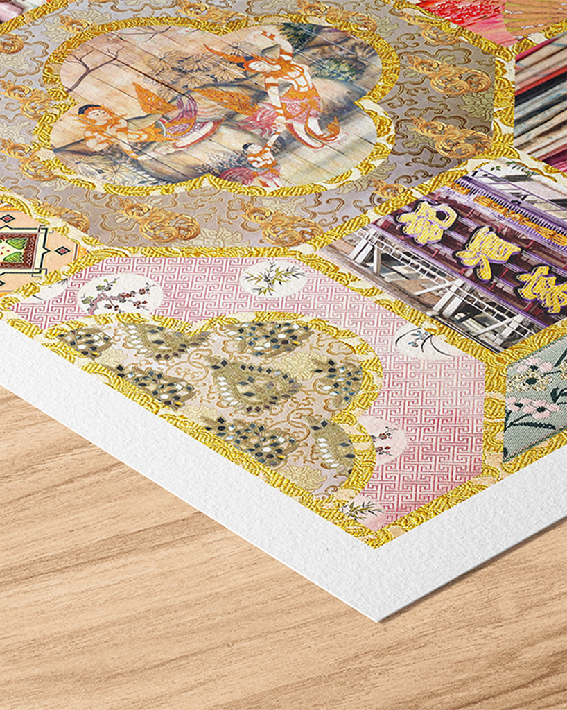 Chinoiserie In Gold & Blush Pinks Limited Edition Artwork