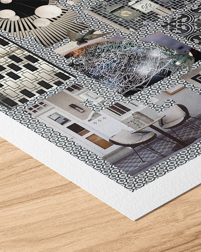 Chinese Lattice In Monochrome Limited Edition Artwork