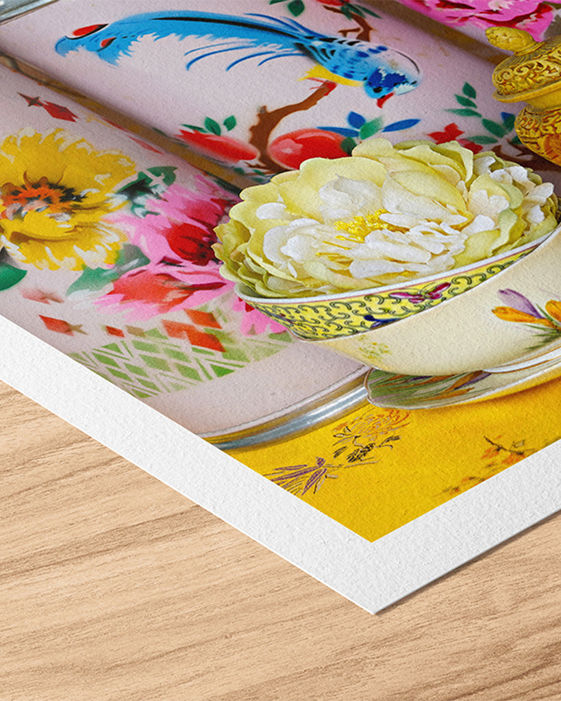 Still Life in Pink Peony & Sunshine Yellow
