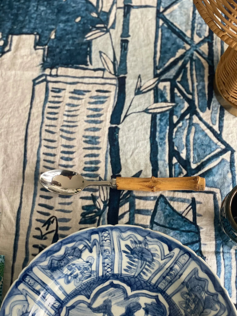 " Hong Kong Homage " 6 Seater Linen Tablecloth - The Ginger Jar Lamp Co.