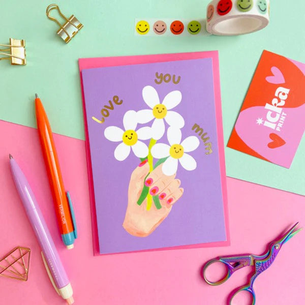 " Love You Mum Daisies " Greeting Card