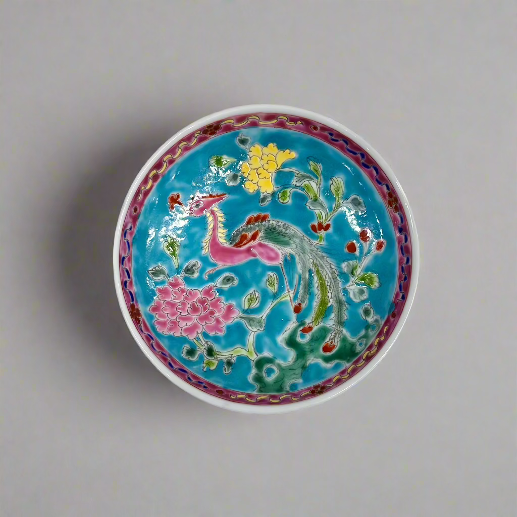 Phoenix Hand-Painted Peranakan Ceramic Pedestal Bowl