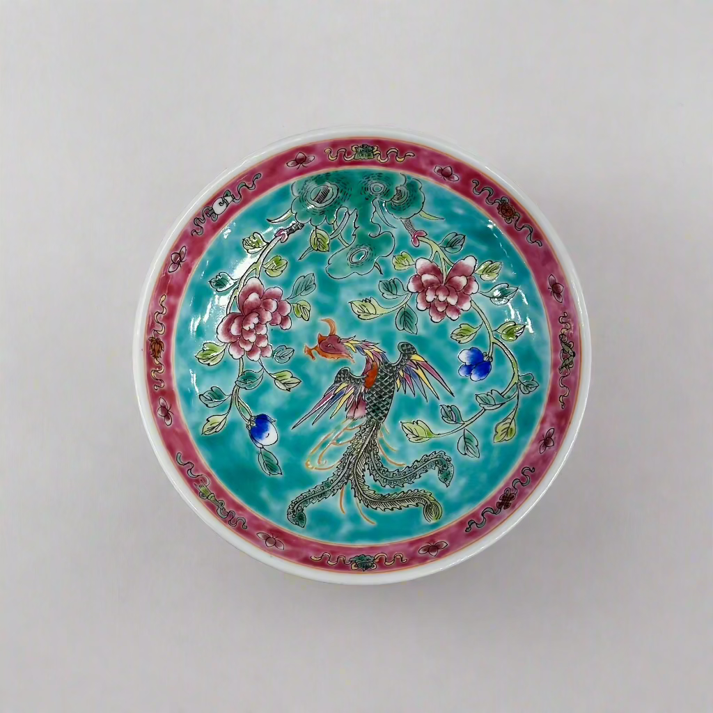 Phoenix Hand-Painted Peranakan Ceramic Pedestal Bowl