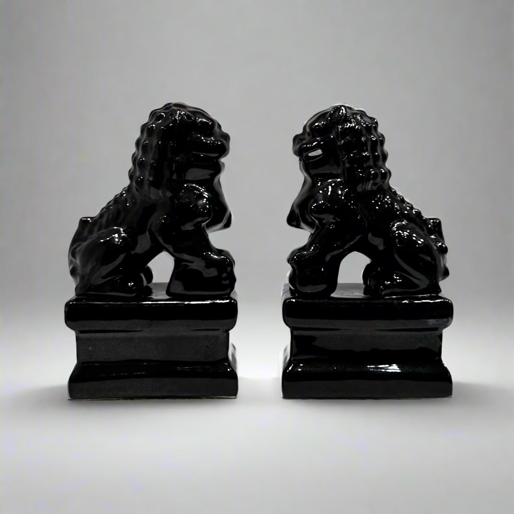 Ceramic Fu Lion Dogs - Pair