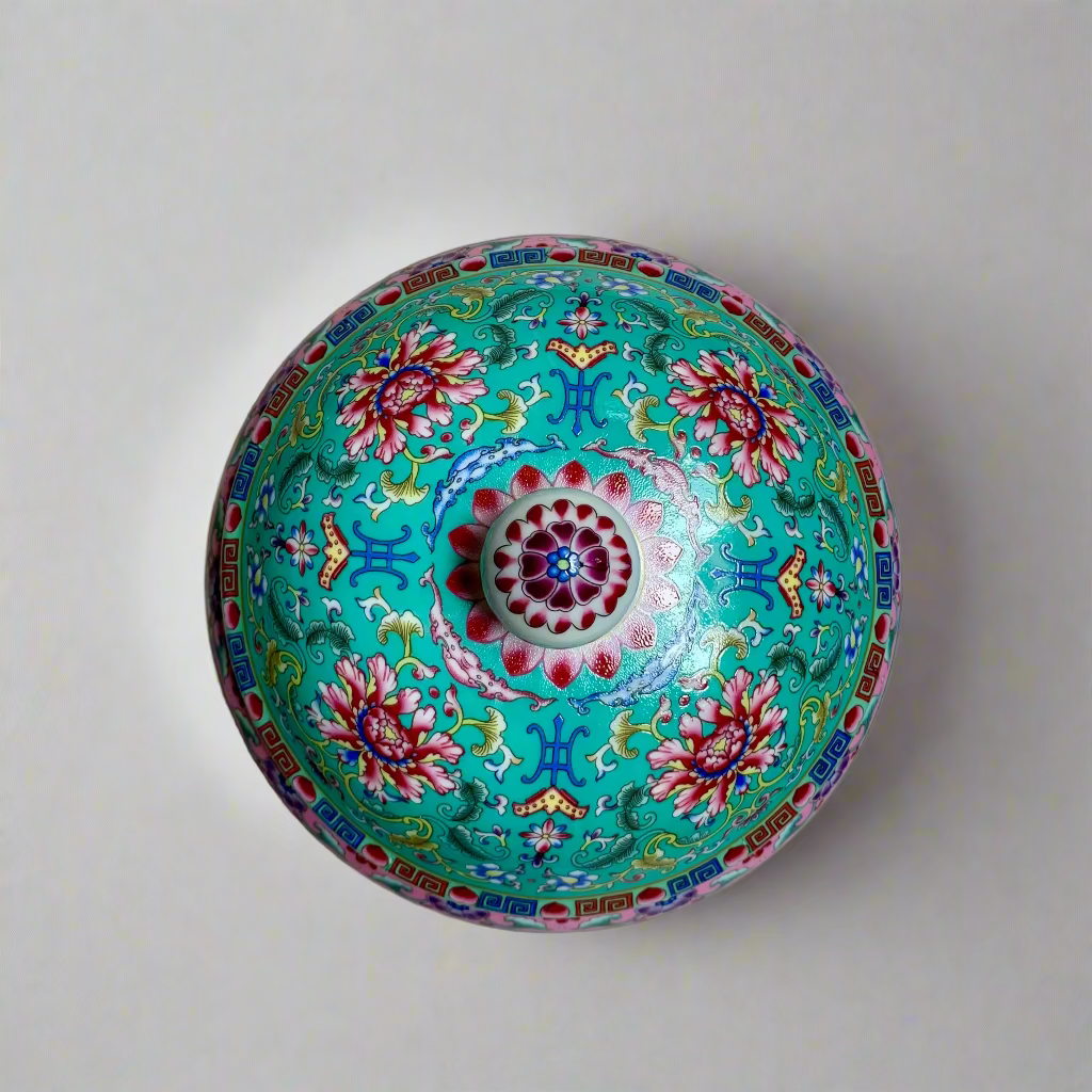 Royal Flora Pink & Green Bone China Soup Tureen with Lid