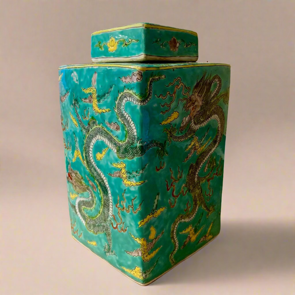 Phoenix Peranakan Ceramic Jar with Lid