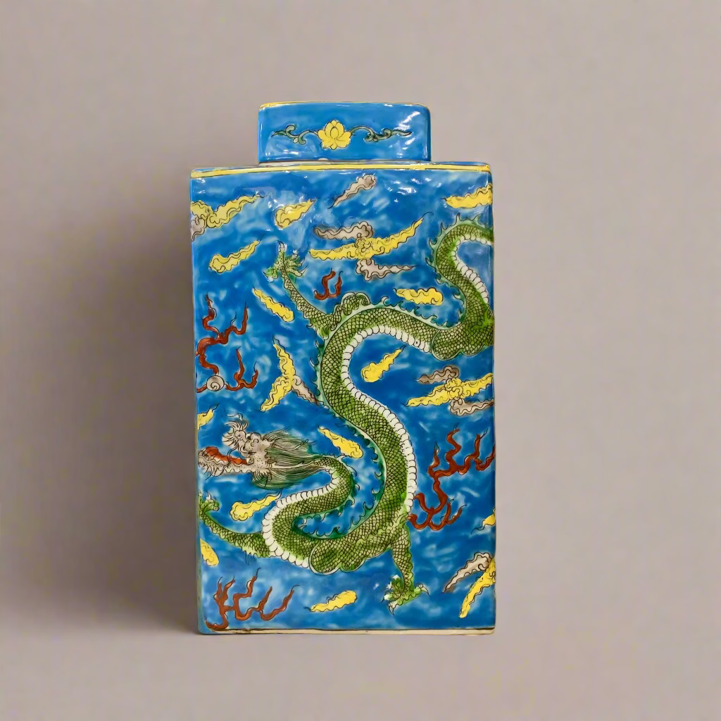 Phoenix Peranakan Ceramic Jar with Lid