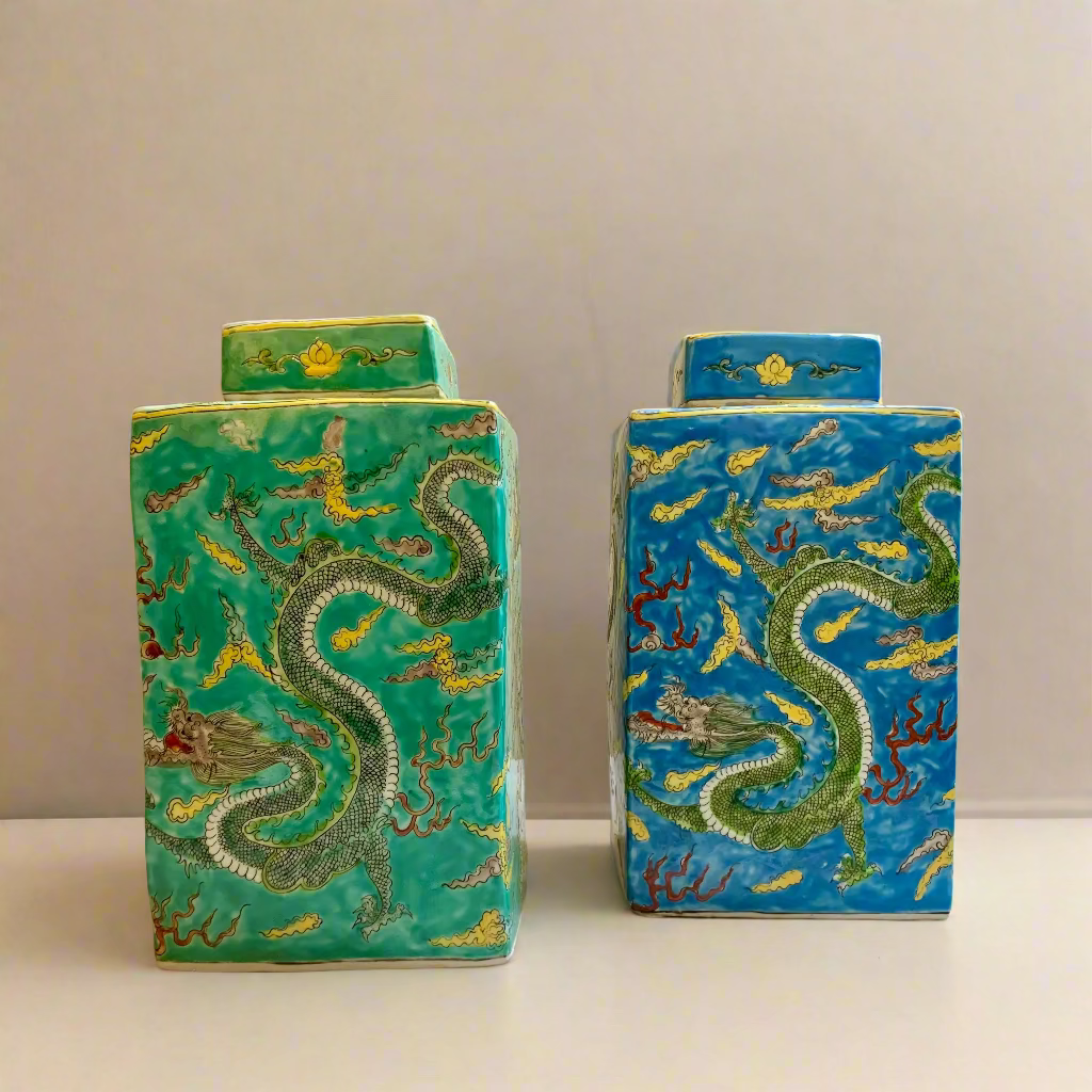 Phoenix Peranakan Ceramic Jar with Lid