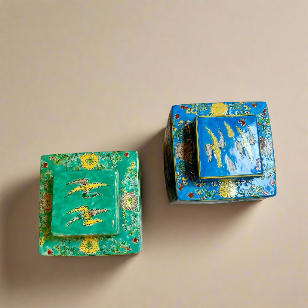 Phoenix Peranakan Ceramic Jar with Lid