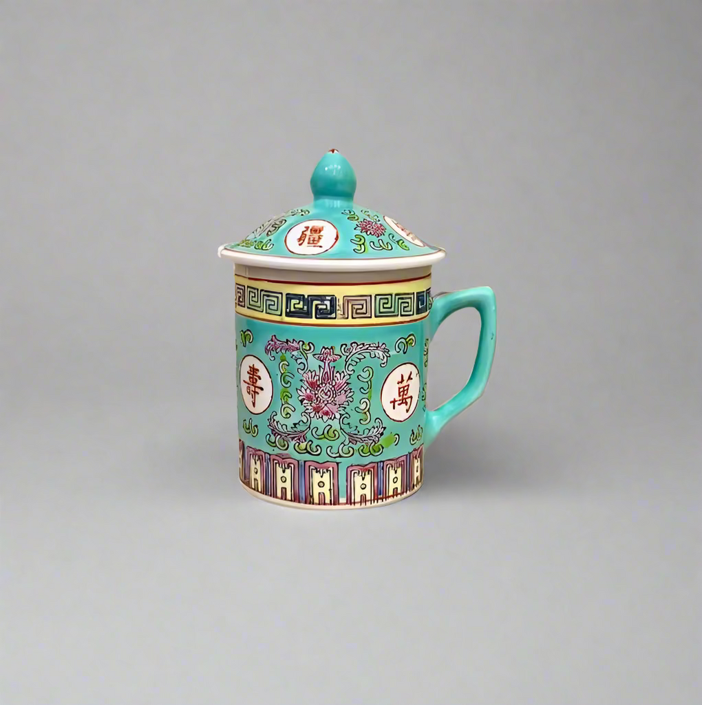 Chinese Mug with Lid and Candle