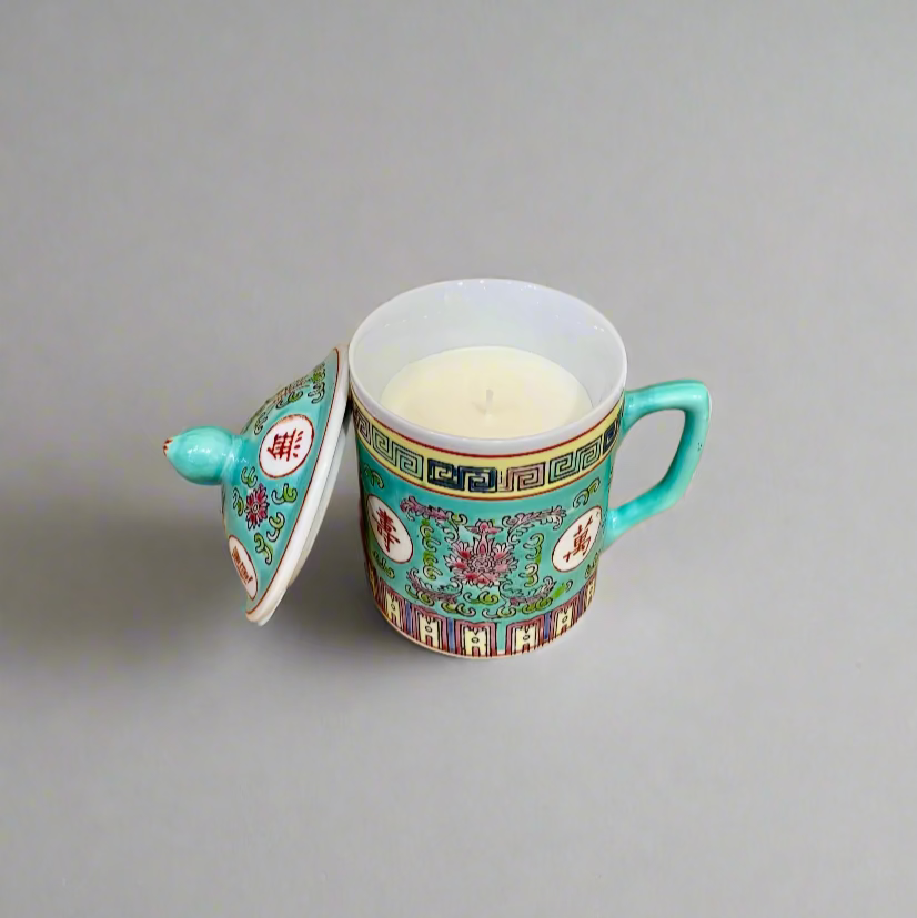Chinese Mug with Lid and Candle