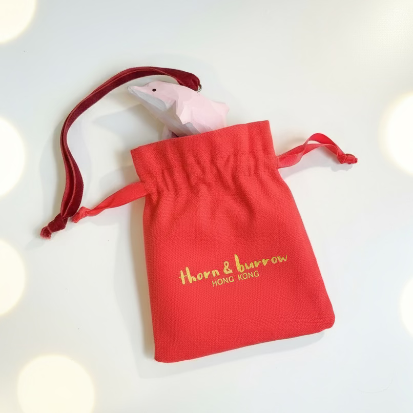 Pink Dolphin Hand Carved Wooden Ornament