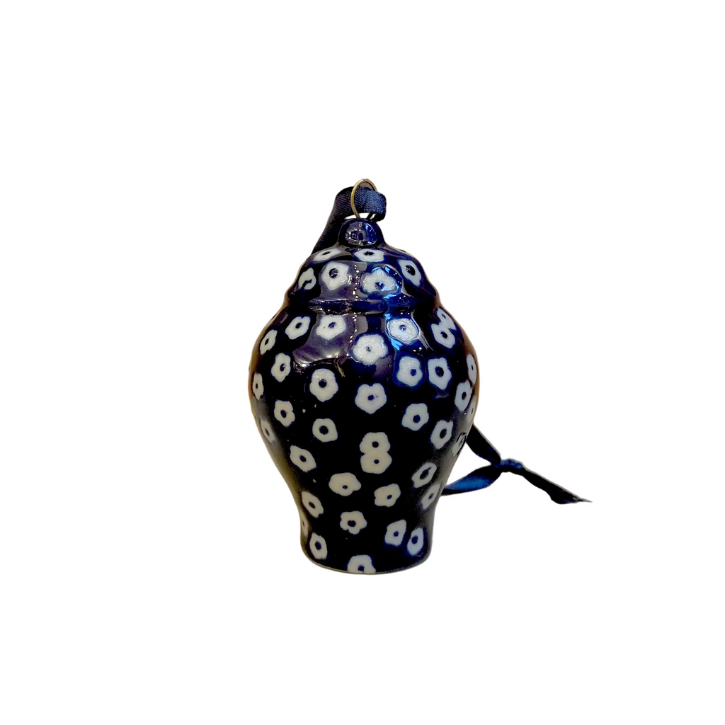 Blue Ceramic Ginger Jar Hanging Ornament