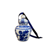 Blue Ceramic Ginger Jar Hanging Ornament