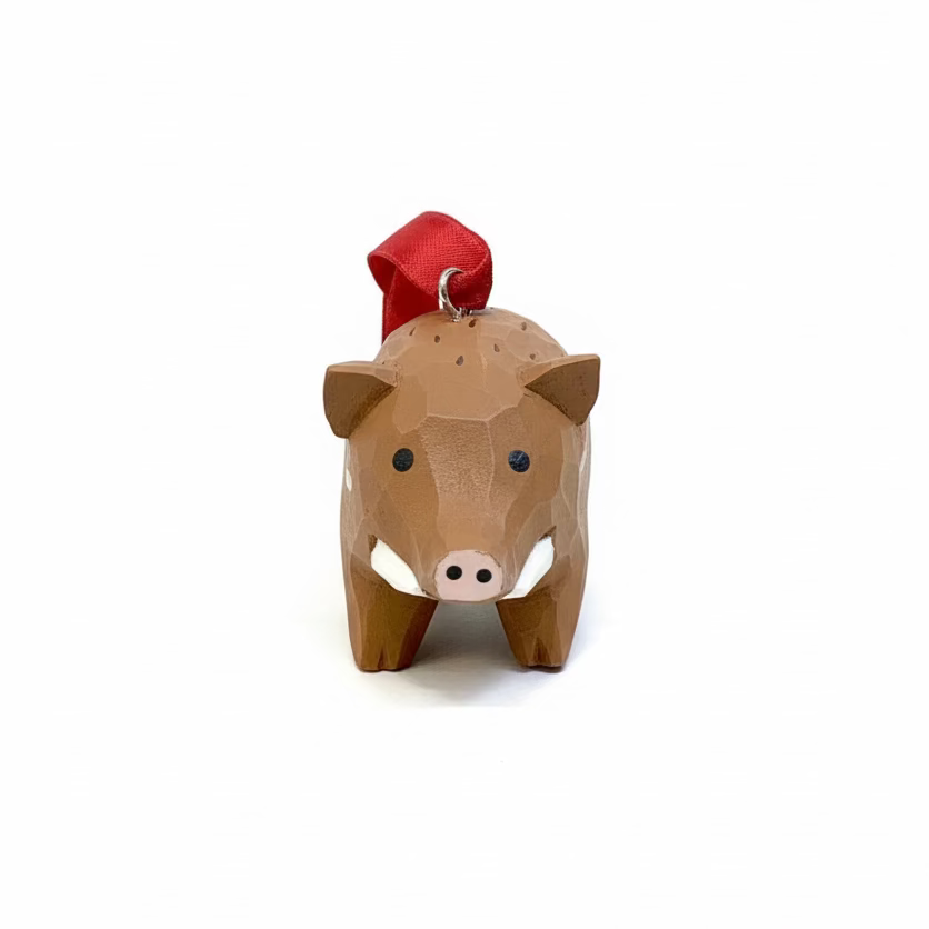 Boar Wooden Ornament
