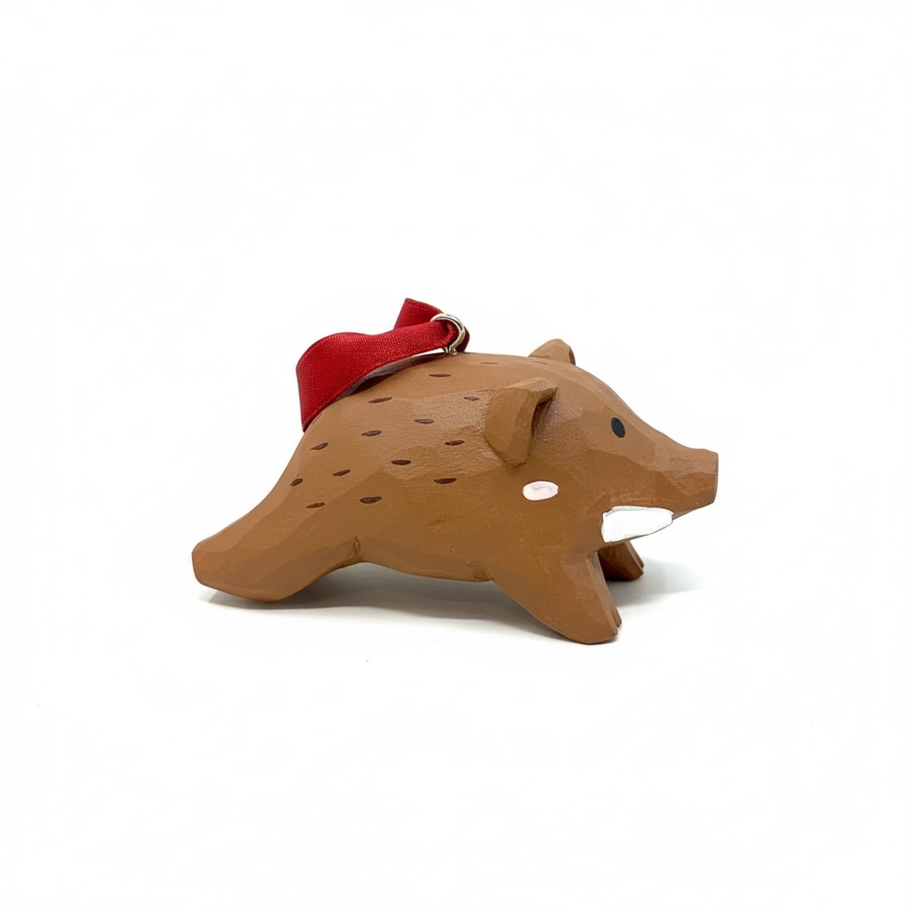 Boar Wooden Ornament