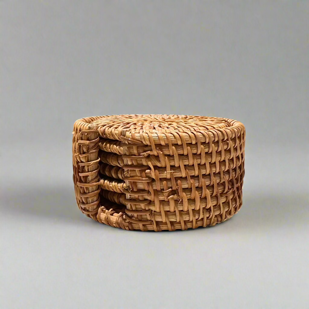 Woven Rattan Coaster