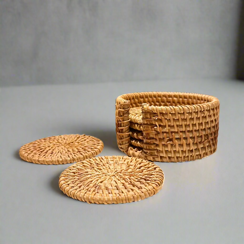 Woven Rattan Coaster
