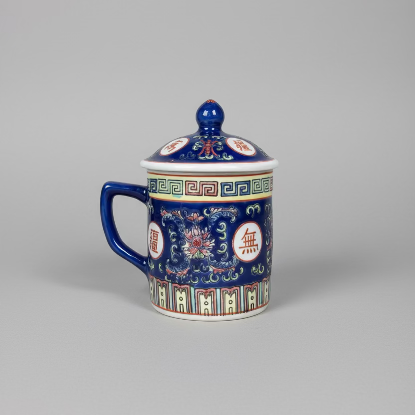 Chinese Mug with Lid and Candle