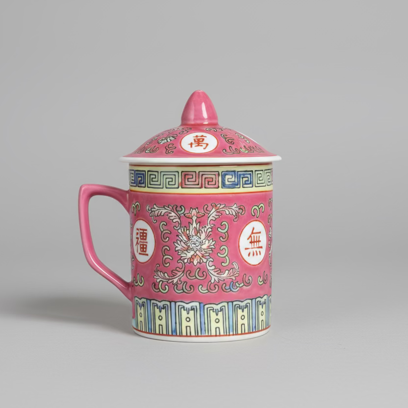 Chinese Mug with Lid and Candle