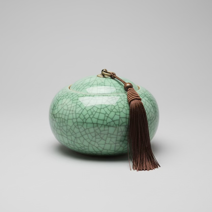 Craquelure Celadon Tea Canister Candle