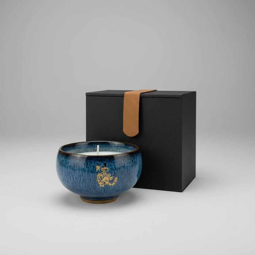 Chinese Zodiac Ceramic Teacup Candle in Gift Box
