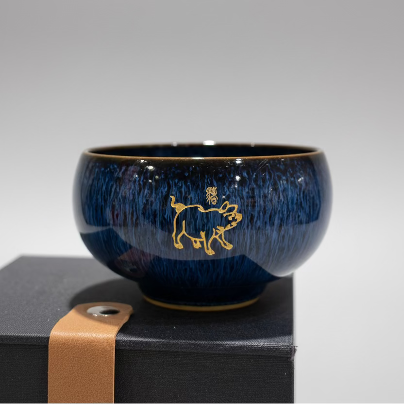 Chinese Zodiac Ceramic Teacup Candle in Gift Box