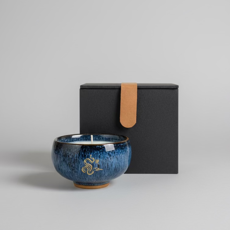Chinese Zodiac Ceramic Teacup Candle in Gift Box