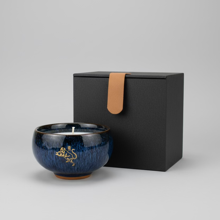 Chinese Zodiac Ceramic Teacup Candle in Gift Box