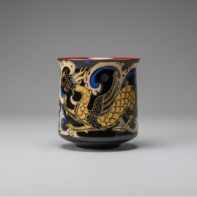 Noble Gold Ceramic Teacup Candle in Gift Box