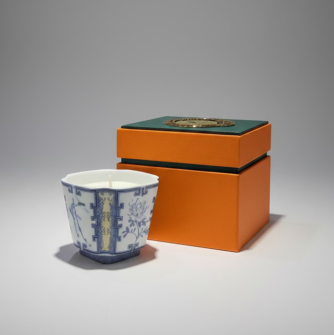 Chinoiserie Petite Planter with Candle in Gift Box