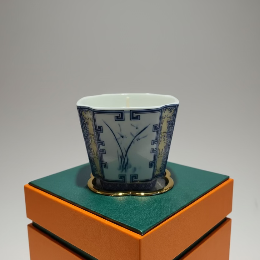 Chinoiserie Petite Planter with Candle in Gift Box
