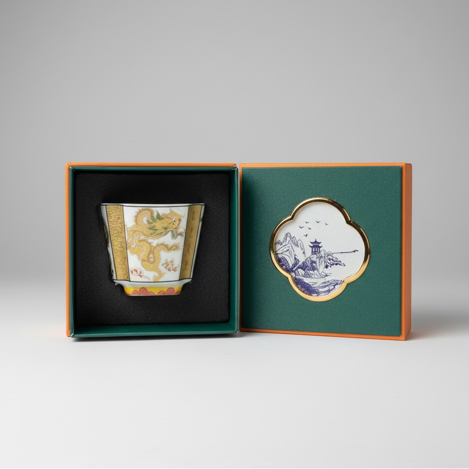 Chinoiserie Petite Planter with Candle in Gift Box