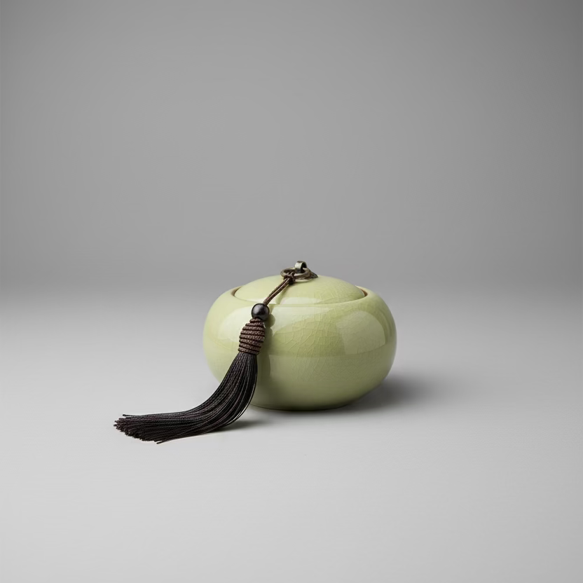 Craquelure Celadon Tea Canister Candle